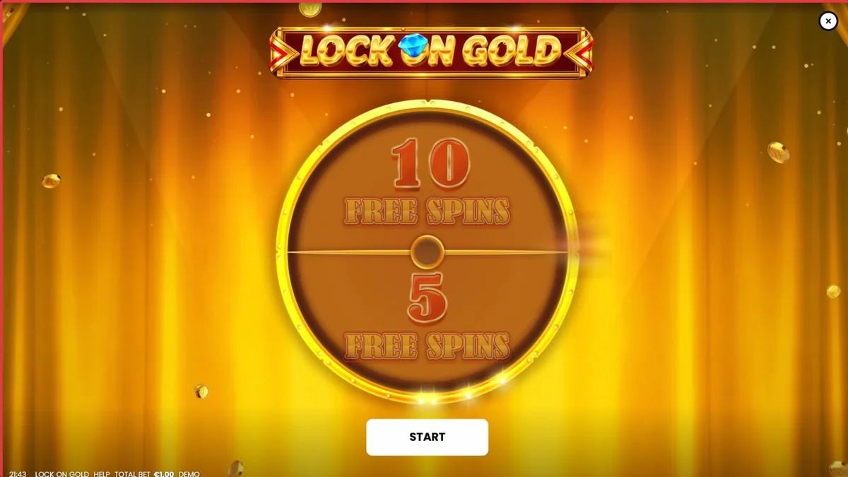 Giao diện trò chơi slot Lock On Gold với các thỏi vàng và biểu tượng sang trọng trên sân khấu nhà hát